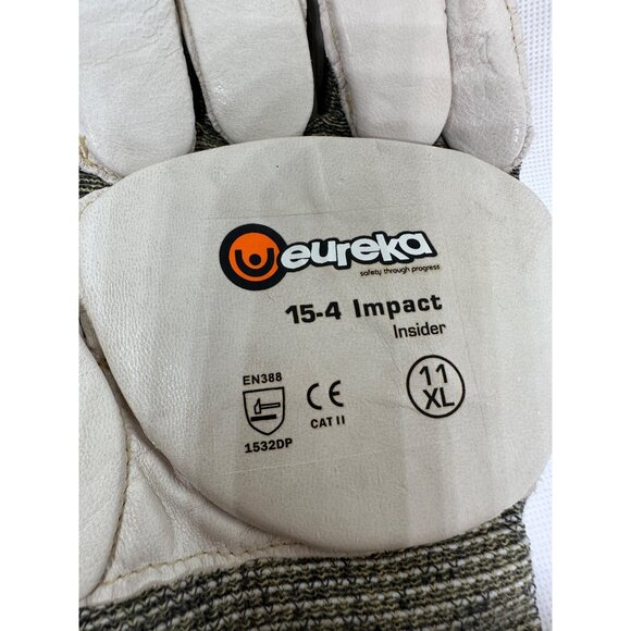 Eureka Safety 15-4 Impact Insider XL Work Gloves Leather Aramid Blend CE Certi - Picture 5 of 6